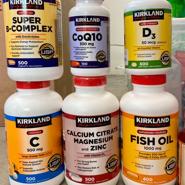 Kirkland Signature Super Q10, D3, C 500, Calcium Magnesium