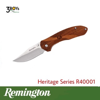 มีด เรมิงตันHeritage R40001 มีด4.25" ของแท้ เหล็ก 420j2 เคลือบซาติน ด้ามไม้ Guibourtia ระบบLiner Lock คลิปเหน็บพกพาสะดวก