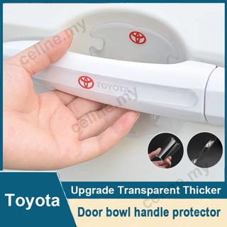 สติ๊กเกอร์ซิลิโคนป้องกันรอยขีดข่วนประตูรถยนต์ 4 ชิ้นสําหรับ Toyota