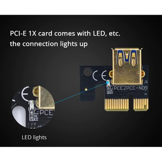 ภาพขนาดย่อของภาพหน้าปกสินค้าRiser 009S Plus 8 คาปาซิเตอร์ ไรเซอร์ Pci-e riser 1x to 16x Pci Express riser card riser ส่งด่วน ร้านไทย ลดราคาลงอีก จากร้าน aajjuull บน Shopee ภาพที่ 3