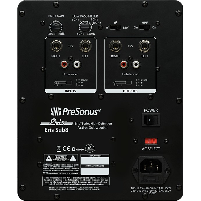 ลำโพงมอนิเตอร์-presonus-eris-sub-8-studio-subwoofer-ประกันศูนย์-1-ปี