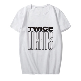 Kpop TWICE TWICELIGHTS สนับสนุนเสื้อยืดผ้าฝ้ายแฟชั่นนักเรียน Tee เสื้อยืดหลวมเสื้อยืดแขนสั้นสไตล์สตรีท