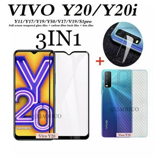 ส่งจากไทย ฟิล์มกระจกนิรภัย Vivo Y20 Y20i  ฟิล์มเลนส์กล้อง  ฟิล์มกระจกเต็มจอ  ฟิล์มหลัง  ฟิล์มกันกระแทกขอบดำ