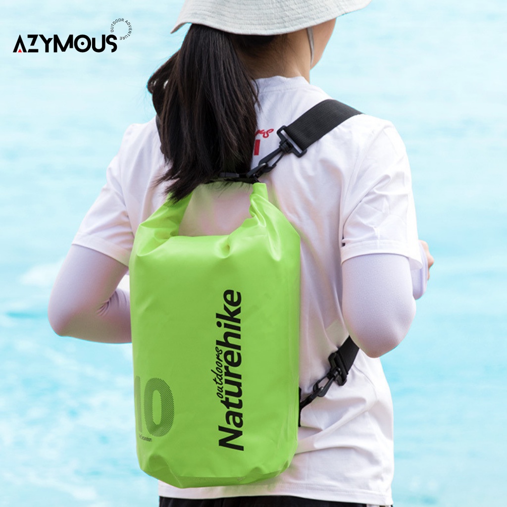 กระเป๋ากันน้ำ-ถุงกันน้ำพกพา-naturehike-dry-wet-separating-waterproof-bag-10l-15l-25l-มีช่องซิปแยกในตัว-สะพาย-คาดไหล่