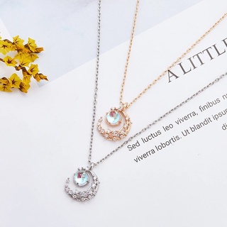 เครื่องประดับสร้อยคอโชคเกอร์จี้รูปดาวดวงจันทร์ประดับ Rhinestone