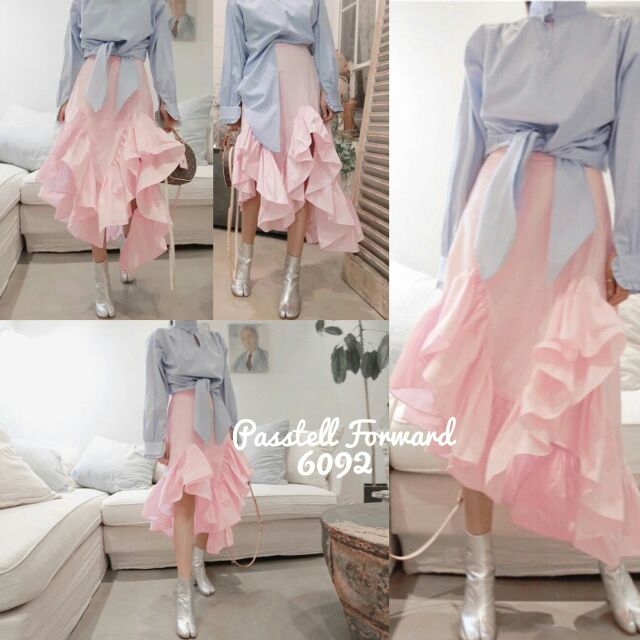 new-korea-ruffle-skirt-กระโปรงแต่งระบายอลังมากค่าตัวนี้-ผ้าดีเป็นทรงสวยเลยค่า-สมอคเล็กๆที่ขอบด้านข้าง-korea