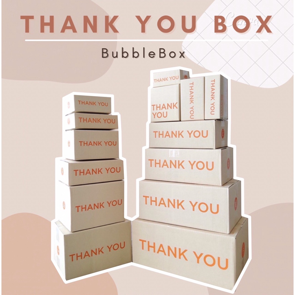 กล่องพัสดุ-กล่องไปรณีย์-thankyou-แพ็ค-5-ใบ-พร้อมส่ง-กล่องเบอร์-00-0-0-4-a-aa-2a-b-2b-กล่องน่ารัก-กล่องฝาชน-ถูกที่สุด