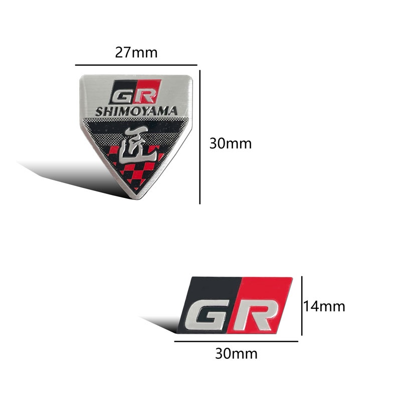 สติกเกอร์โลโก้-gr-อลูมิเนียม-สําหรับติดตกแต่งรถยนต์-toyota-yaris-rz-rc-rs-chr-corolla-prius