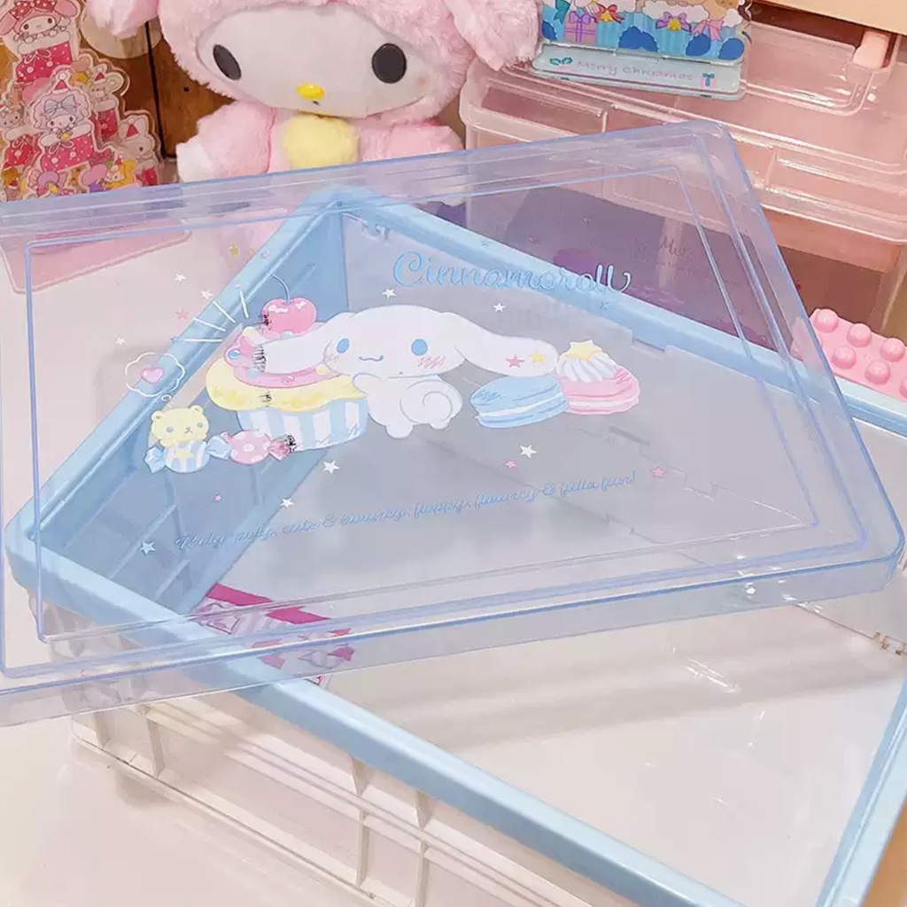 พร้อมส่ง-กล่องเก็บของพับได้-sanrio-กล่องใส่ของจุกจิก-พลาสติก-ซานริโอ้-น่ารัก-ของใช้-ลายการ์ตูน-bluerubystore