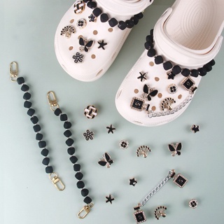 Jibbitz Crocs สายโซ่ รูปผีเสื้อ ดอกไม้ เครื่องประดับ สําหรับตกแต่งรองเท้า DIY 16 ชิ้น