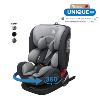 Apramo Carseat รุ่น UNIQUE คาร์ซีทสำหรับเด็กแรกเกิดถึง 12 ปี ติดตั้งระบบ Isofix มาตรฐานความปลอดภัยระดับสากลของยุโรป