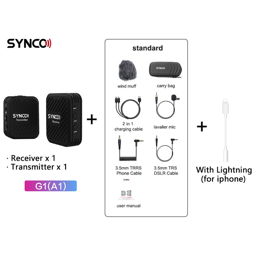 SYNCO G1A1 G1A2 Wireless Microphone System 2.4GHz Interview Lavalier