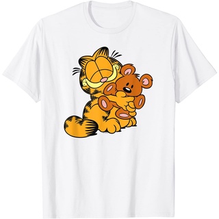 เสื้อยืดผ้าฝ้ายพิมพ์ลายขายดี เสื้อยืดที่คุณต้องการเสื้อยืดผู้ใหญ่ Garfield Hugging Pooky เสื้อยืด - เสื้อยืดผู้ชาย - เสื