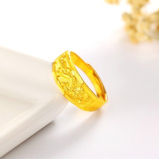 ภาพหน้าปกสินค้าผู้ชายและผู้หญิงแหวนทองแหวนทองชุบ ปรับขนาดเท่ากับนิ้วได้ แหวนทอง สินค้าขายดี（A14M) ที่เกี่ยวข้อง