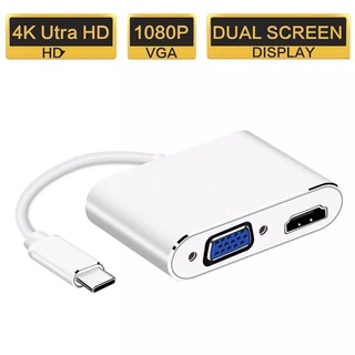 พร้อมส่ง🇹🇭 สายแปลง TYPE C TO HDMI VGA HAB Adapter ตัวแปลง usb c หัวแปลง หัวต่อตัวแปลง สายแปลงจอ สายสัญญาณจอ