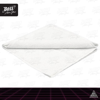 Boss Auto Gloss รุ่น Microfiber cloth ผ้าไมโครไฟเบอร์ ผ้าไมโครไฟเบอร์เช็ดรถยนต์ภายใน ไร้สีสังเคราะห์ มีขอบ  30x30 300GSM