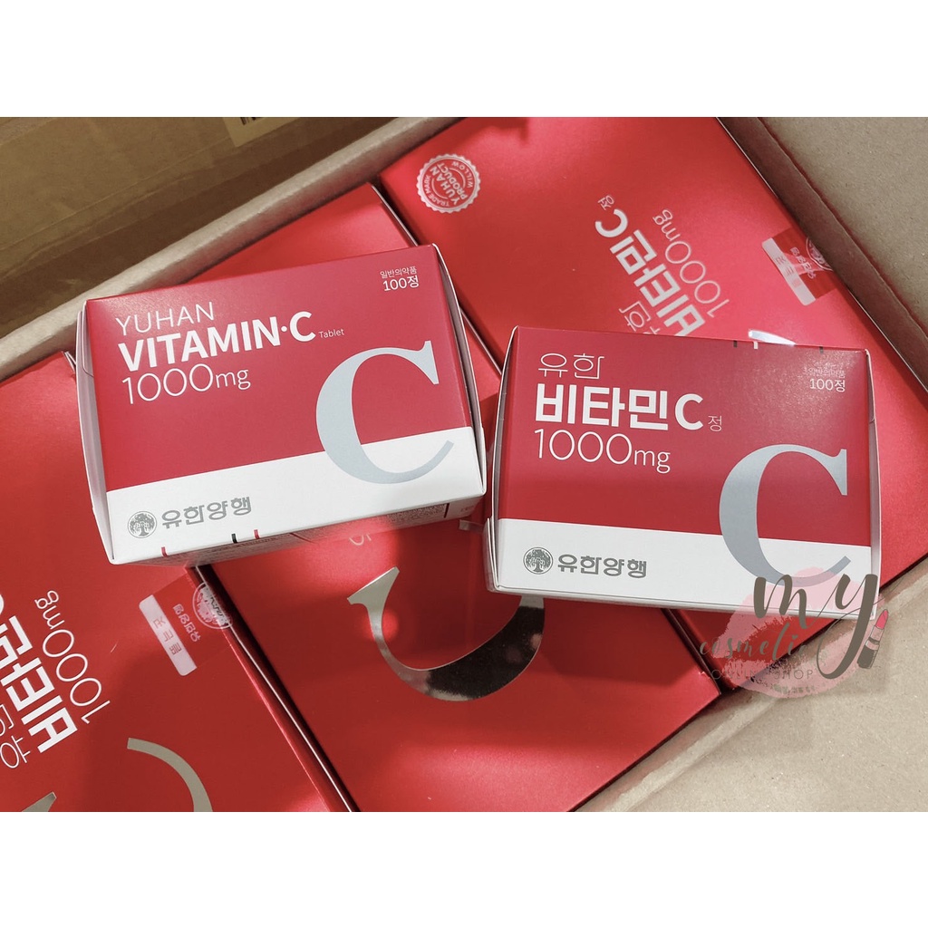 ภาพสินค้า( แท้ / พร้อมส่ง )วิตามินซีพี่จุน Yuhan Vitamin C 1000mg.กล่อง100 เม็ด จากร้าน my.cosmetic บน Shopee ภาพที่ 4