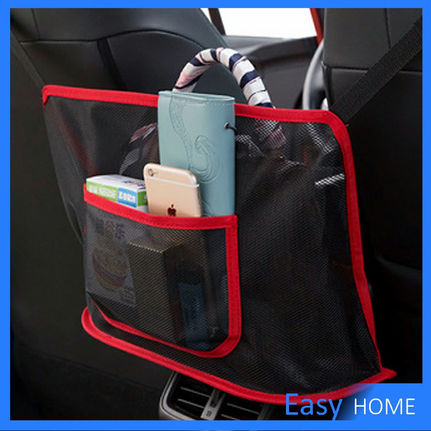กระเป๋าตาข่าย-ช่องกลางเบาะ-ในรถยนต์เก็บของ-กระเป๋าเก็บของหลังเบาะรถยนต์-จัดส่งคละสี-car-storage-bag