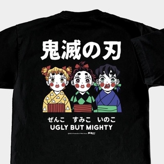 แฟชั่นคลาสสิกเสื้อยืด พิมพ์ลายอนิเมะ Kuruu Ugly But Mighty Kimetsu no Yaiba สําหรับผู้ชาย