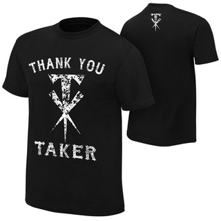 เสื้อยืดผ้าฝ้ายพิมพ์ลายขายดี Undertaker "Thank You Taker" LogoT-Shirt