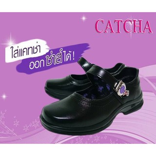 สินค้า รองเท้านักเรียนหญิงหนังดำ CATCHA (แคทช่า) รุ่น CX-02B