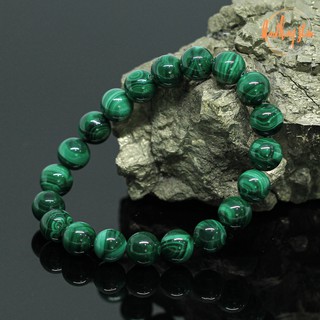 หินมาลาไคต์ ขนาด 10 มิล Malachite กำไลหินมงคล เสริมให้ธุรกิจประสบความสำเร็จ กำไลหิน หินสี