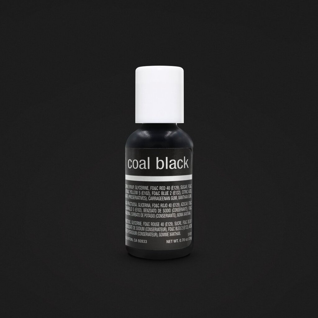 ภาพหน้าปกสินค้าChefmaster Coal Black Liqua-Gel Food Coloring 20 ml (5101) /0.7oz สีเจลผสมอาหาร สีดำ