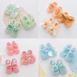 3 Pairs Toddler Girls Kids Princess Bowknot Lace Floral Non-slip Socks Toddler Cotton Soft Winter Boot Shoes