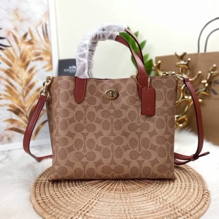 COACH WILLOW TOTE 24 IN SIGNATURE CANVAS (C8562)