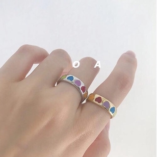 สินค้า แหวนแฟชั่น สีสันสดใส สไตล์เกาหลี ย้อนยุค