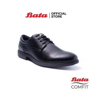 Bata Comfit บาจา คอมฟิต รองเท้าทำงานผู้ชาย หนังเทียม สุภาพ ออกแบบเพื่อสุขภาพเท้า รุ่น Cassio สีดำ 8216792