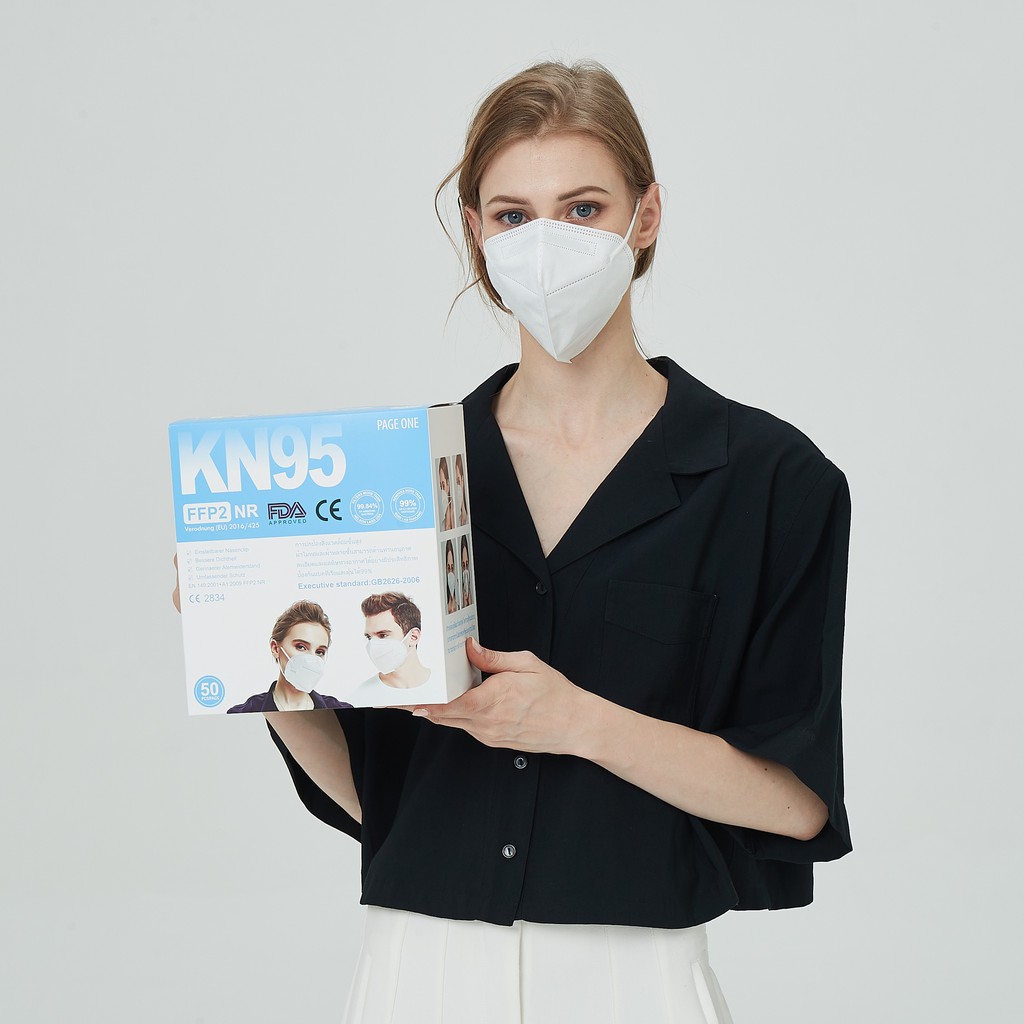 ภาพหน้าปกสินค้าพร้อมส่ง หน้ากาก KN95 ประกอบด้วย PM2.5 บรรจุแยกชิ้น (50 ชิ้น) หน้ากาก KN95 KF94 Face Mask