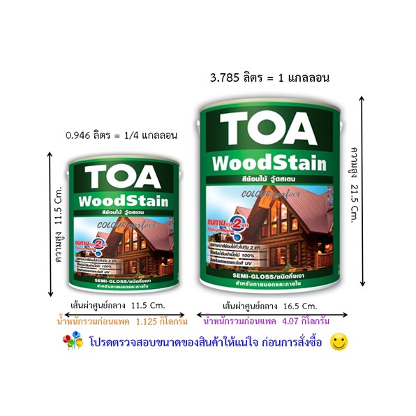 ส่งทันที-toa-woodstain-ย้อมไม้วู๊ดสเตน-ชนิดกึ่งเงา-ขนาดลิตร