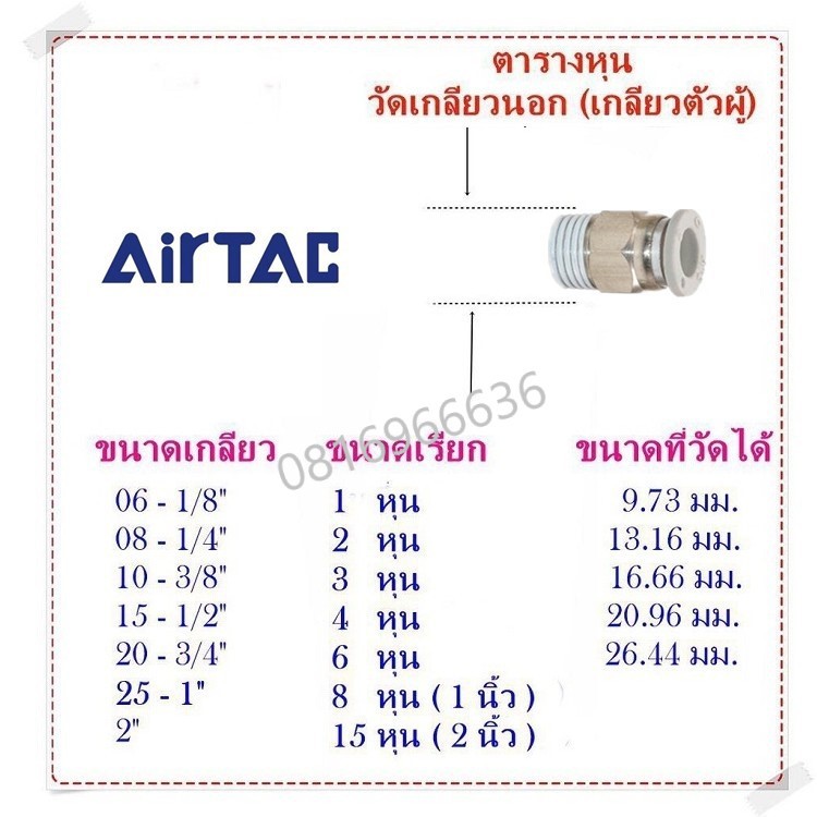 ราคาและรีวิวAirtacข้อต่อลม APC ต่อตรง เสียบสายลมด้านนึง อีกด้านเกลียวนอก สินค้าพร้อมส่ง จัดส่งรวดเร็ว ‎Fitting