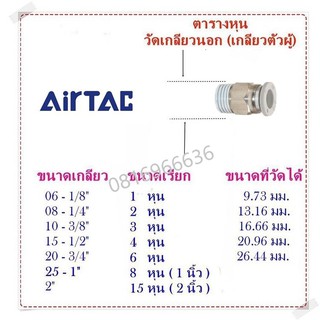 Airtacข้อต่อลม APC ต่อตรง เสียบสายลมด้านนึง อีกด้านเกลียวนอก สินค้าพร้อมส่ง จัดส่งรวดเร็ว ‎Fitting