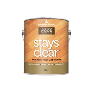 สีเคลือบผิวไม้แบบด้าน รุ่น Stays Clear - Flat (W425) ยี่ห้อ เบนจามินมอร์ Benjamin Moore สีเคลือบเฟอร์นิเจอร์ไม้ภายใน