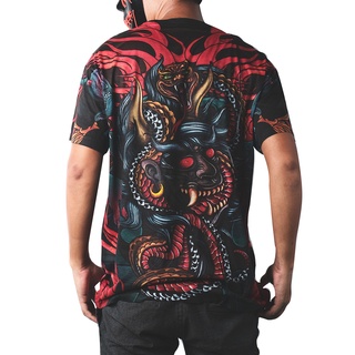 A NEW DAY 105  เสื้อลายสักสไตล์ญี่ปุ่น สกรีนเต็มตัว ลาย Hannya Hebi ใส่ได้ทั้ง หญิง และ ชาย