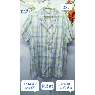 เสื้อลายสก็อตแขนสั้น อก44-50 มือสองสภาพดี งานคัดสวยๆ ราคาประหยัด E371-376