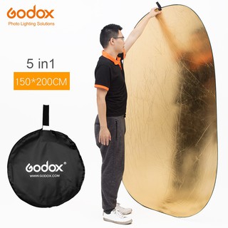 Godox แผ่นสะท้อนแสงแฟลช 5 in 1 แบบพกพา สำหรับถ่ายรูป ขนาด 150x200 ซม