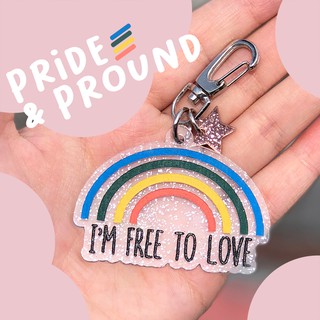 PRIDE &amp; PROUND | FREE TO LOVE! keychain