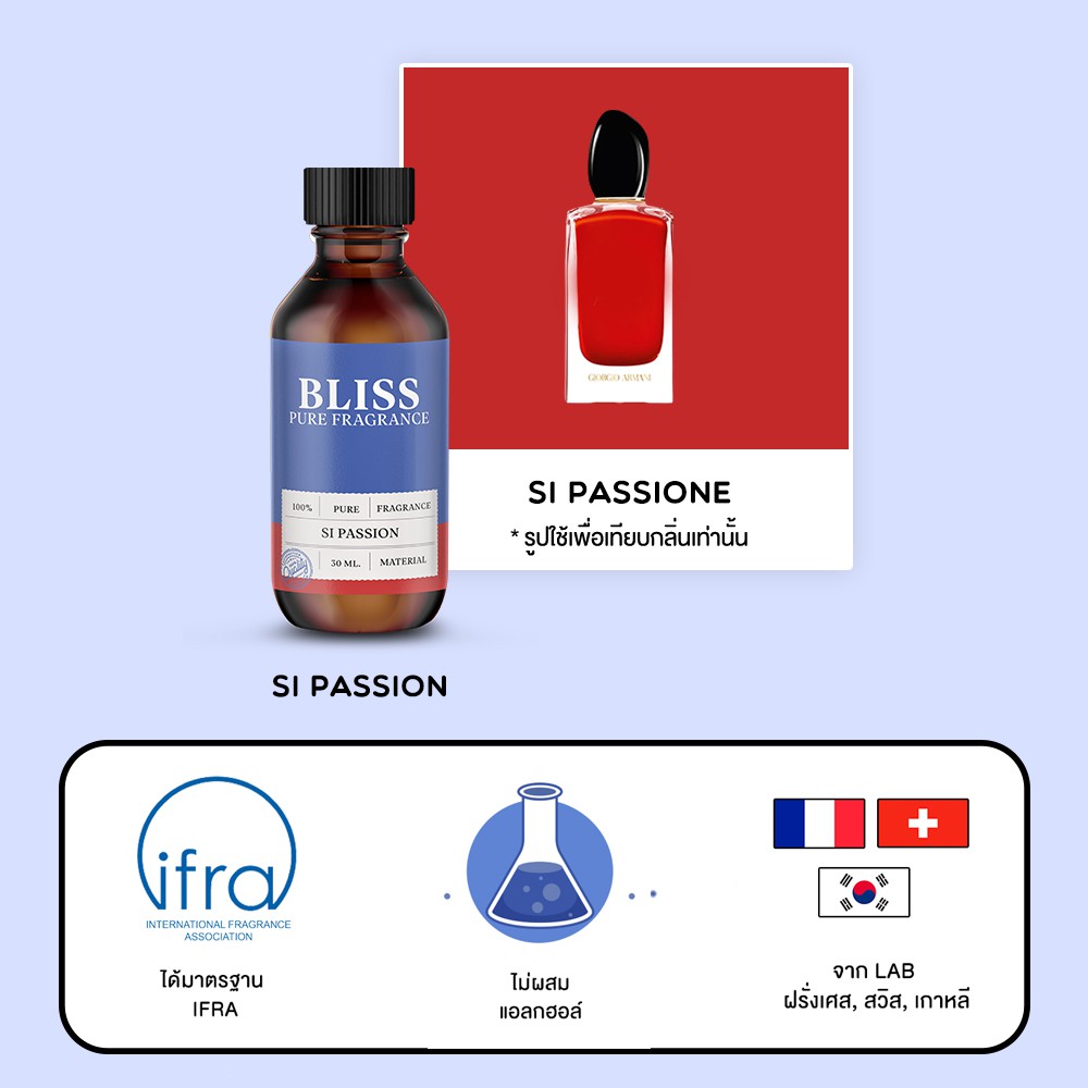 หัวน้ำหอม-มาตรฐาน-ifra-กลิ่น-si-passion-30-ml-bliss-หัวเชื้อน้ำหอม-หัวน้ำหอมจามาโลน-หัวน้ำหอมดิออร์