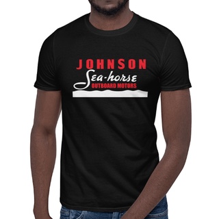 [COD]เสื้อยืดแขนสั้นลําลอง คอกลม พิมพ์ลายโลโก้ Jonhson Sea Horse สไตล์วินเทจ สําหรับผู้ชาย