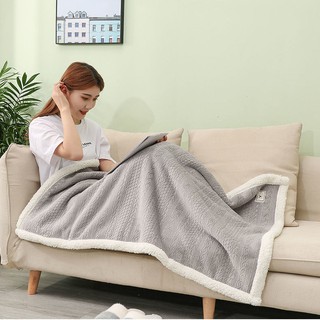 Plush multifunctional lazy cloak shawl blanket female cover leg thick office nap flannel coral fleece blanket
