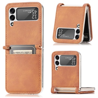 เคสโทรศัพท์หนังแบบฝาพับป้องกันรอยขีดข่วนสําหรับ Samsung Galaxy Z Flip3 5G Z Flip3 3