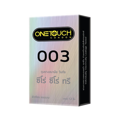 ภาพสินค้าOnetouch ถุงยางอนามัย ขนาด 52 mm. รุ่น 003 Family Pack 12 ชิ้น x 6 กล่อง จากร้าน onetouch_thailand บน Shopee ภาพที่ 1