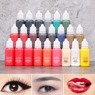 【Available】Semi-Permanent Eyebrow Tattoo Ink Set 24 Colours Eyebrow,Lip,Eyeliner, Color Tattoo Ink Set for Body Grooming Practice