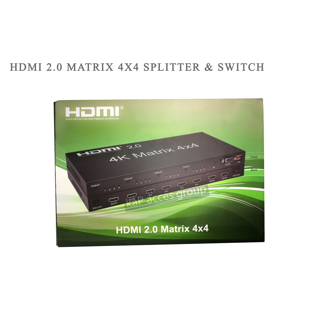 4Kx2K 3D 4x4 HDMI Matrix switch/splitter 4 in 4 out with IR,RS232 for ...