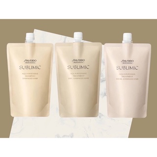 สินค้า Shiseido Sublimic Aqua Intensive Damaged Hair Shampoo /  Treatment Dry / Weak Refill 450ml แชมพู/ทรีทเม้นท์ชิเชโด้ผมเสีย