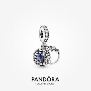 Pandora จี้รูปพระจันทร์เสี้ยว และดาว สีฟ้า สําหรับของขวัญวันเกิดผู้หญิง p825