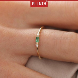 PLINTH แหวนทองคำ 24K สีเขียวทอง โรสโกลด์ และน้ำเงินเงิน 699